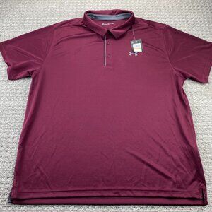 Under ARMOUR Golf Shirt Men 4XL Burgundy New With Tags Outdoor Polo Shirt Casual